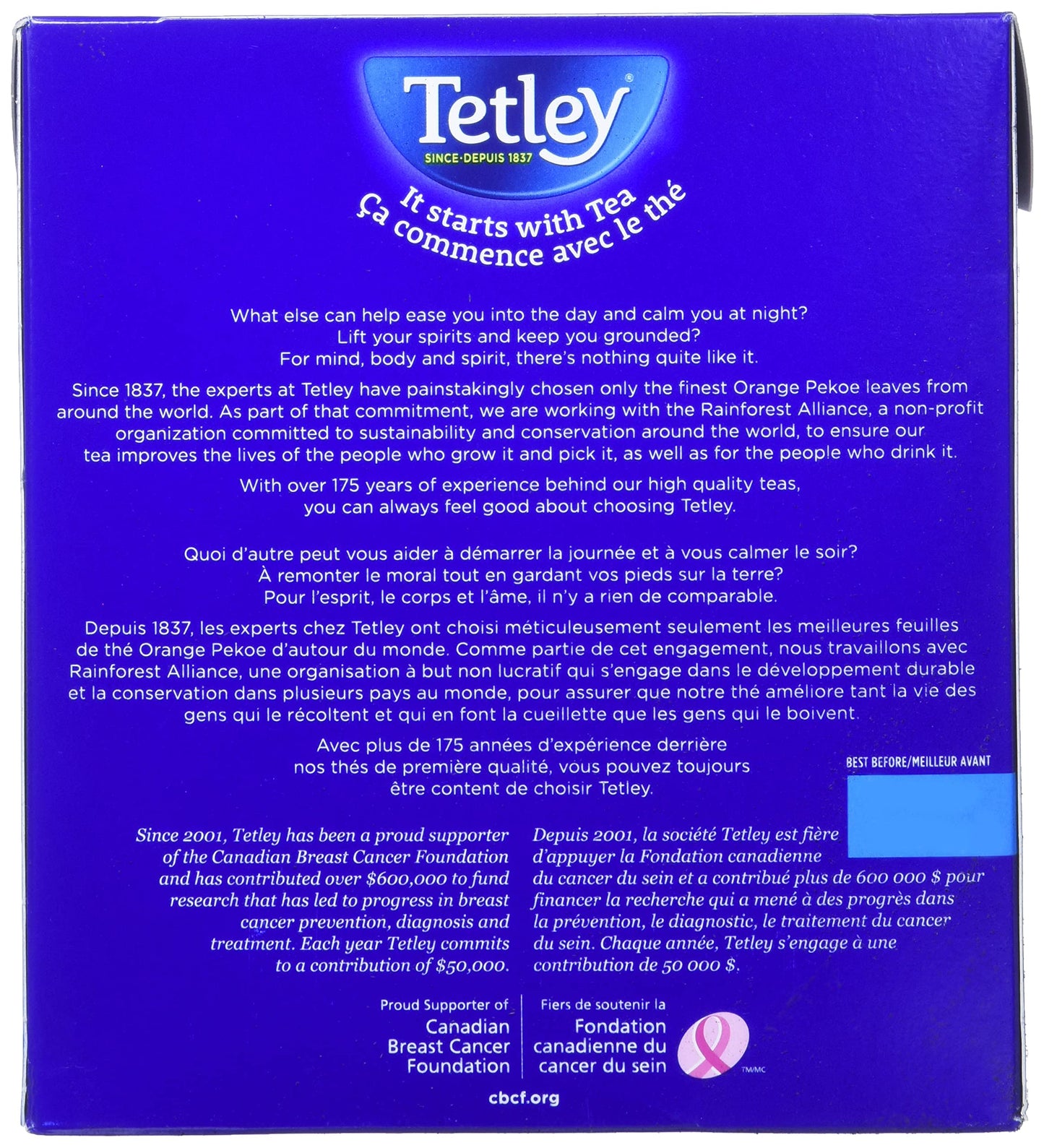 Tetley Orange Pekoe Tea, 144-Count Tea Bags, 454g/1lb (Imported from Canada)
