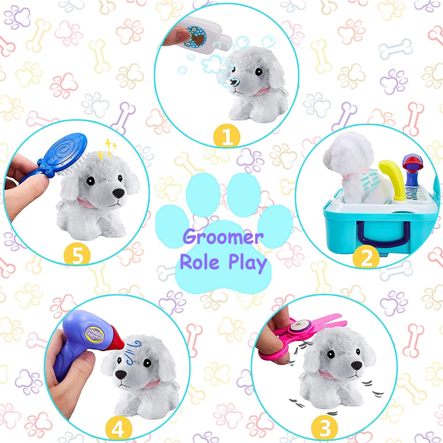 TEUVO Pet Care Play Set Doctor Kit – 16-Piece Vet Toys for Kids 3–7