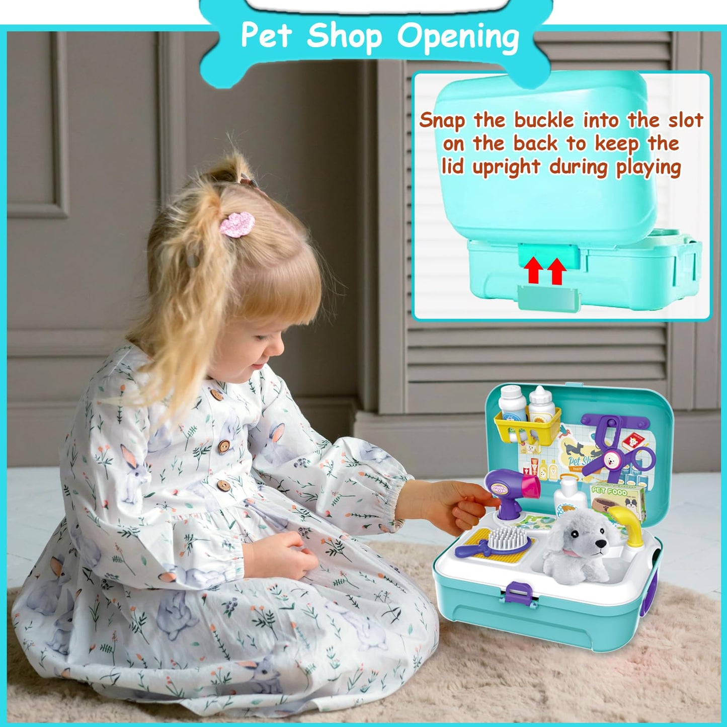 TEUVO Pet Care Play Set Doctor Kit – 16-Piece Vet Toys for Kids 3–7