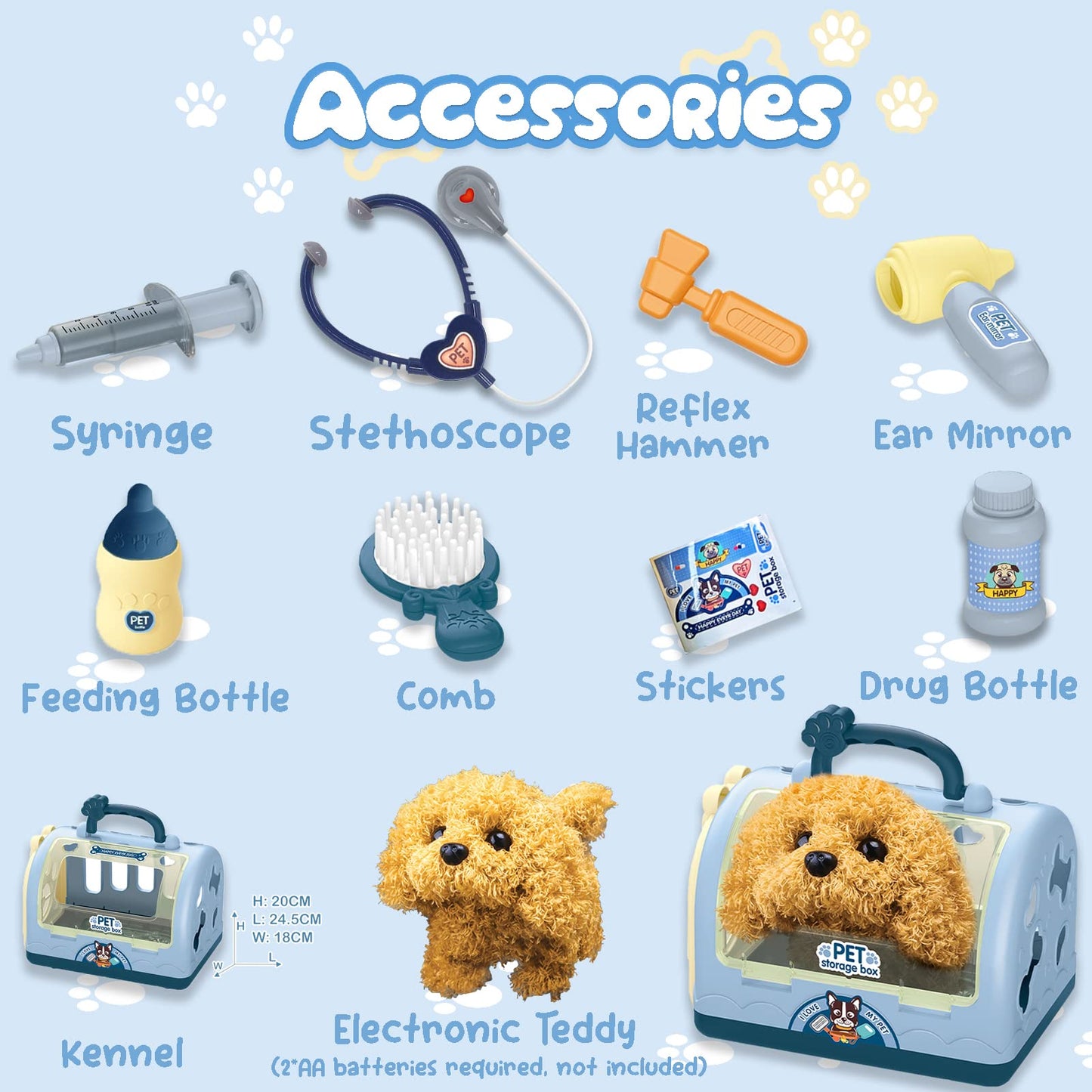TEUVO Pet Care Playset: Interactive Robot Dog Vet Kit for Kids (Ages 3-7)