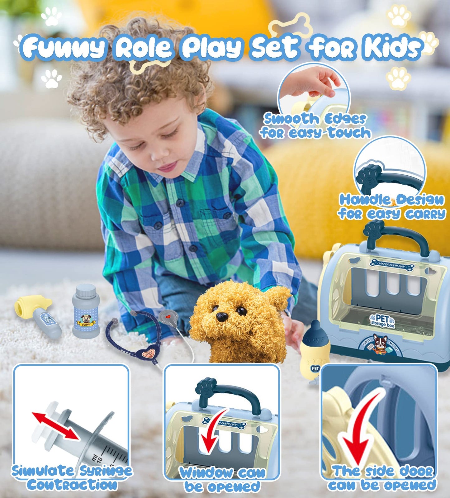 TEUVO Pet Care Playset: Interactive Robot Dog Vet Kit for Kids (Ages 3-7)