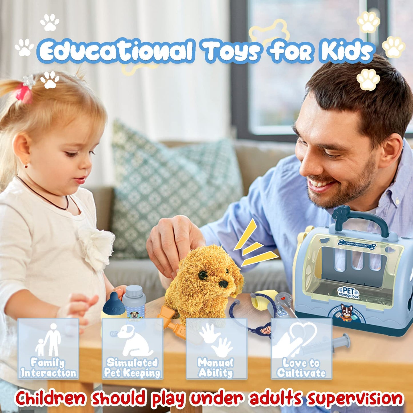 TEUVO Pet Care Playset: Interactive Robot Dog Vet Kit for Kids (Ages 3-7)