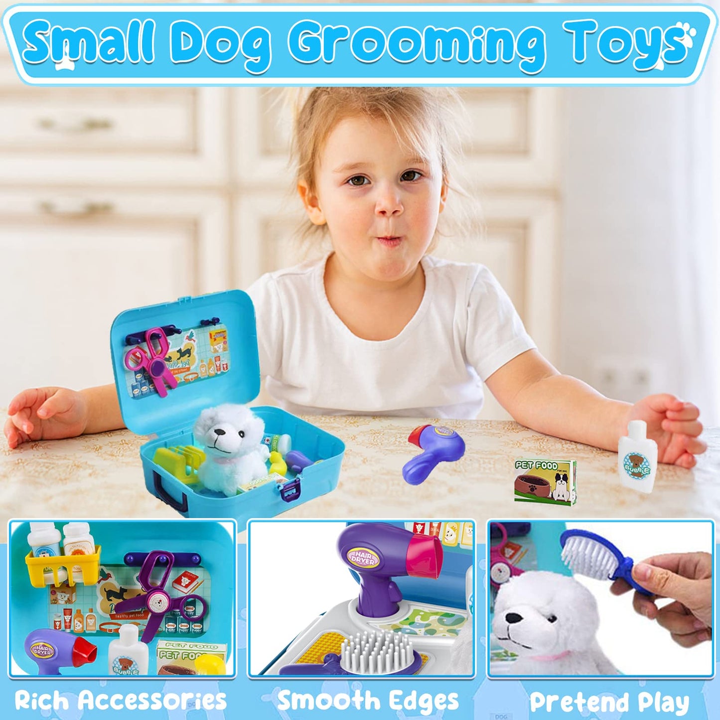 TEUVO Pet Care Playset – 16-Piece Kids Doctor Kit with Plush Dog & Backpack