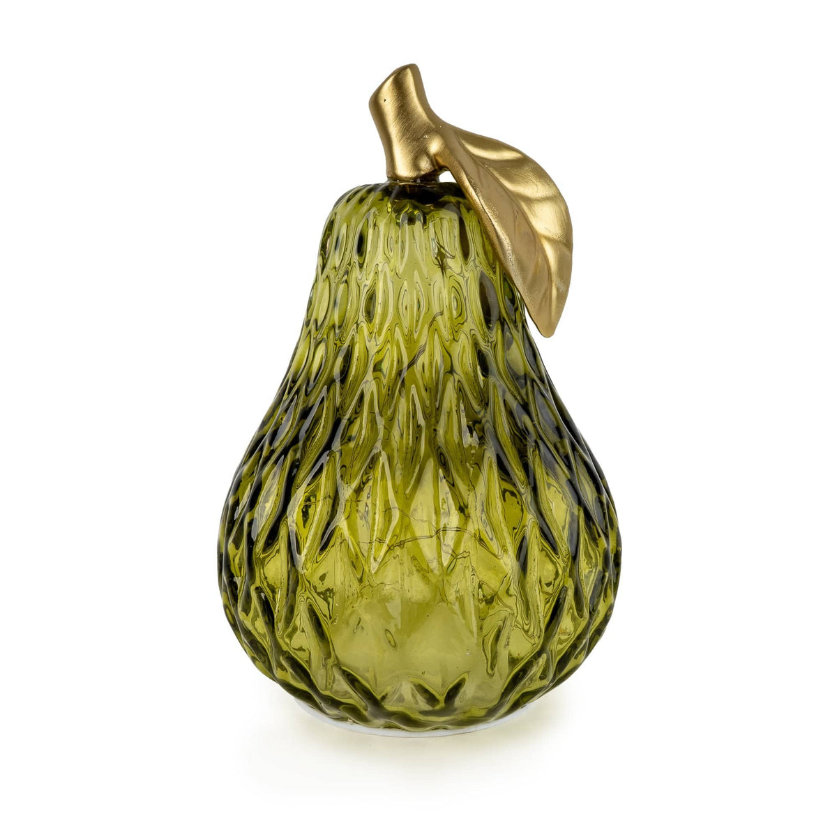 textured green glass LED Lamp Pear