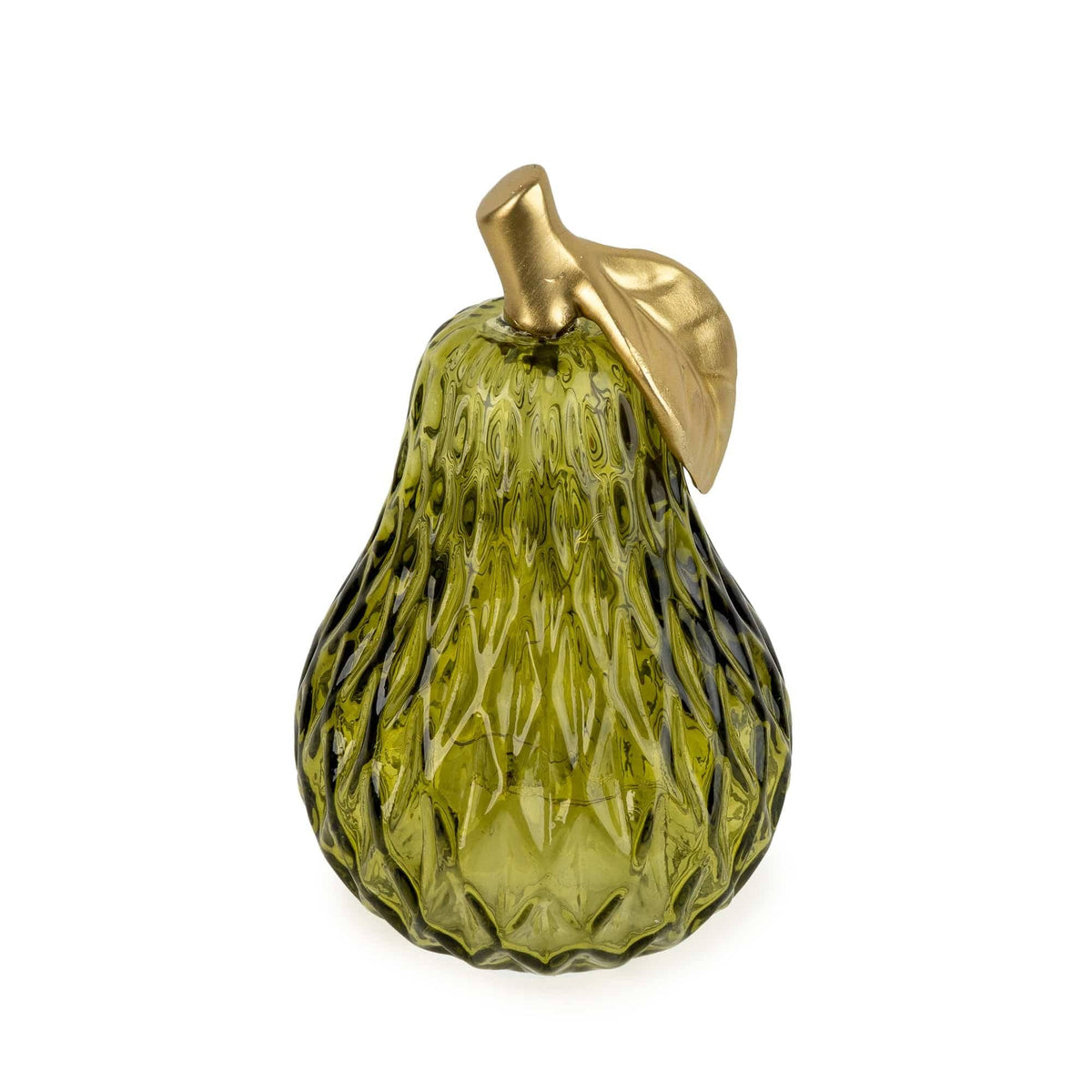 textured green glass LED Lamp Pear