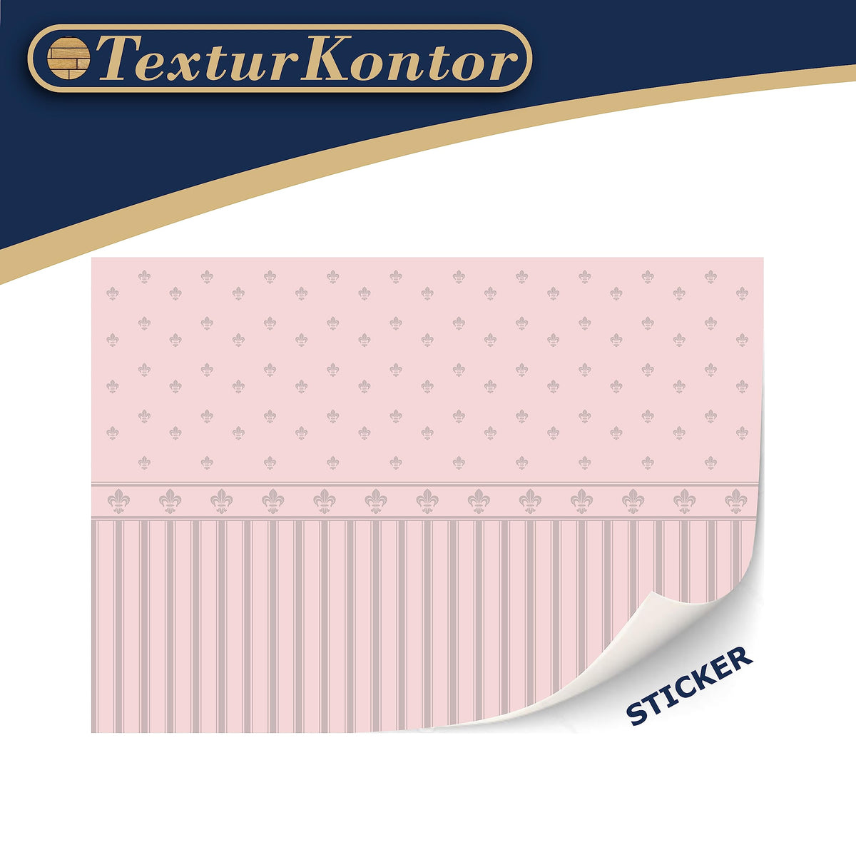 TexturKontor Lilibet: 3 Sheets Self-Adhesive Dollhouse Wallpaper – 1:12 Scale Classic & Victorian