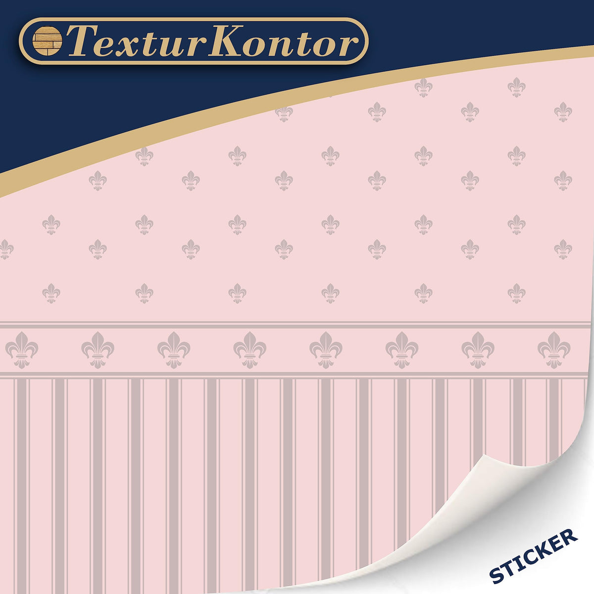TexturKontor Lilibet: 3 Sheets Self-Adhesive Dollhouse Wallpaper – 1:12 Scale Classic & Victorian
