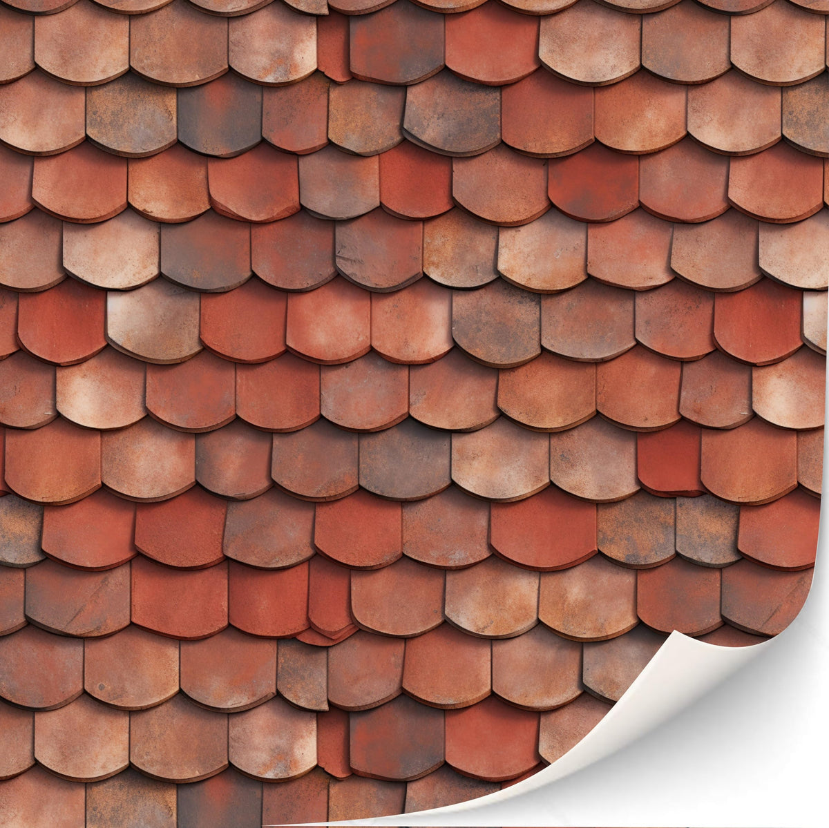 TexturKontor 3 Sheets Self-Adhesive Dollhouse Roof Tiles 1:12 – Clay
