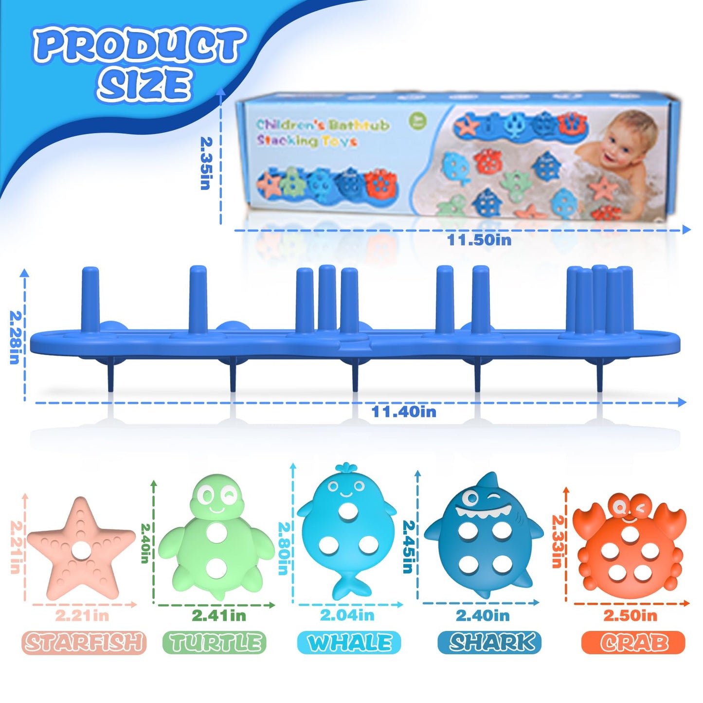 Texviko Baby Bath Toys – Premium Silicone Mold-Free Ocean Animals for Toddlers