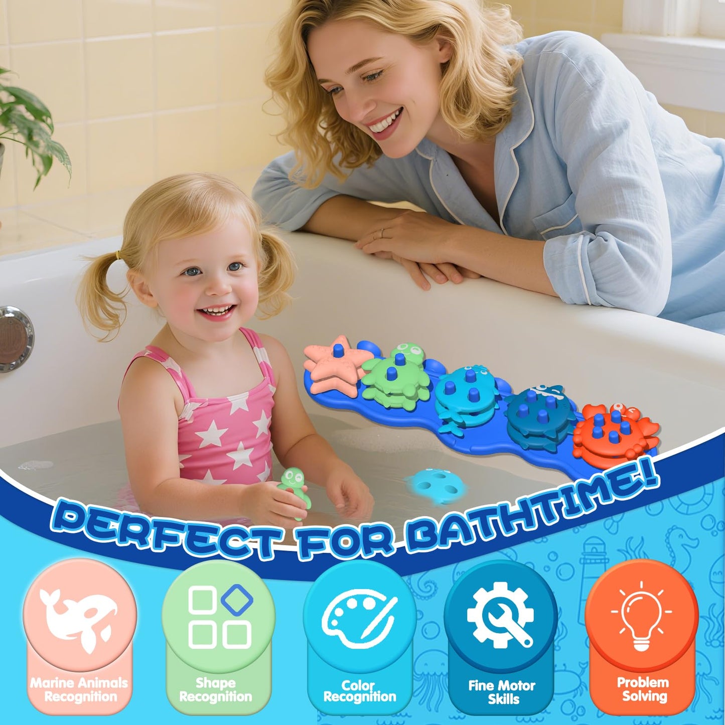 Texviko Baby Bath Toys – Premium Silicone Mold-Free Ocean Animals for Toddlers