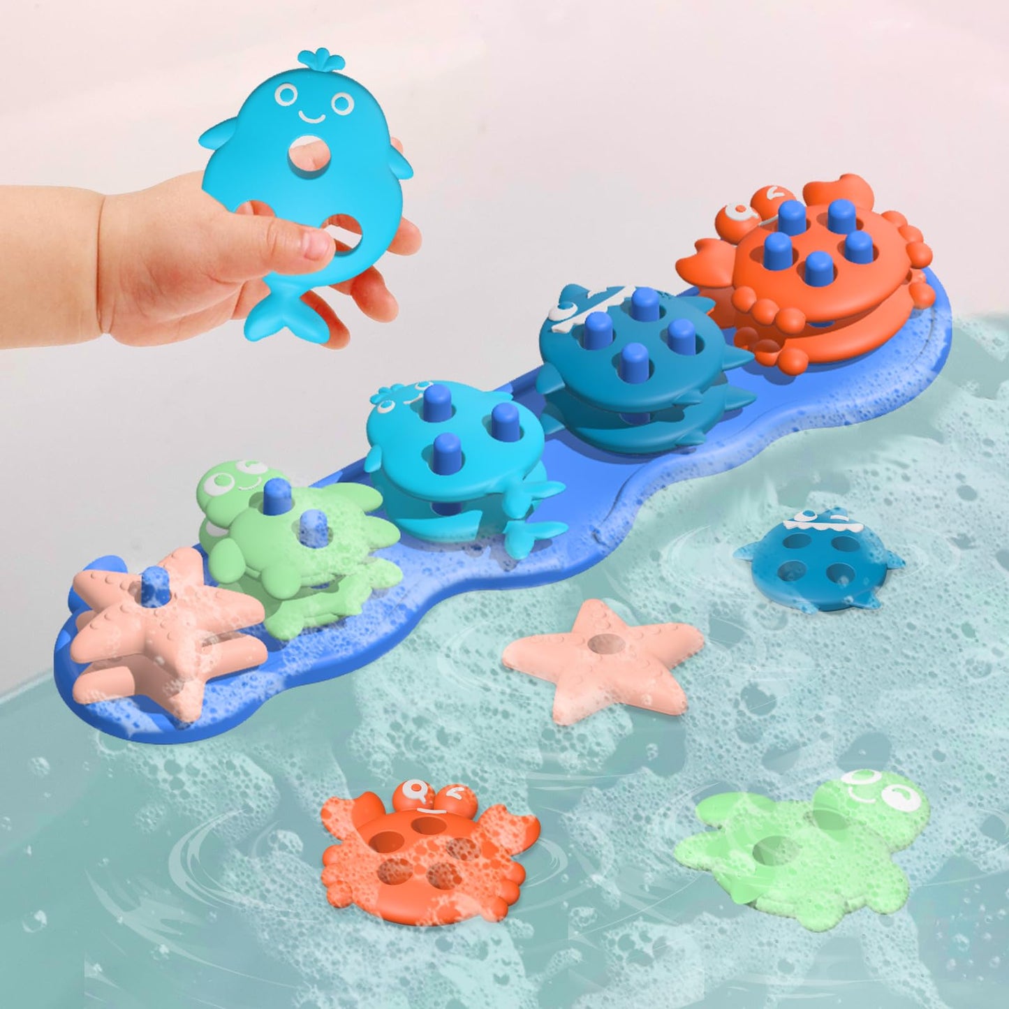 Texviko Baby Bath Toys – Premium Silicone Mold-Free Ocean Animals for Toddlers