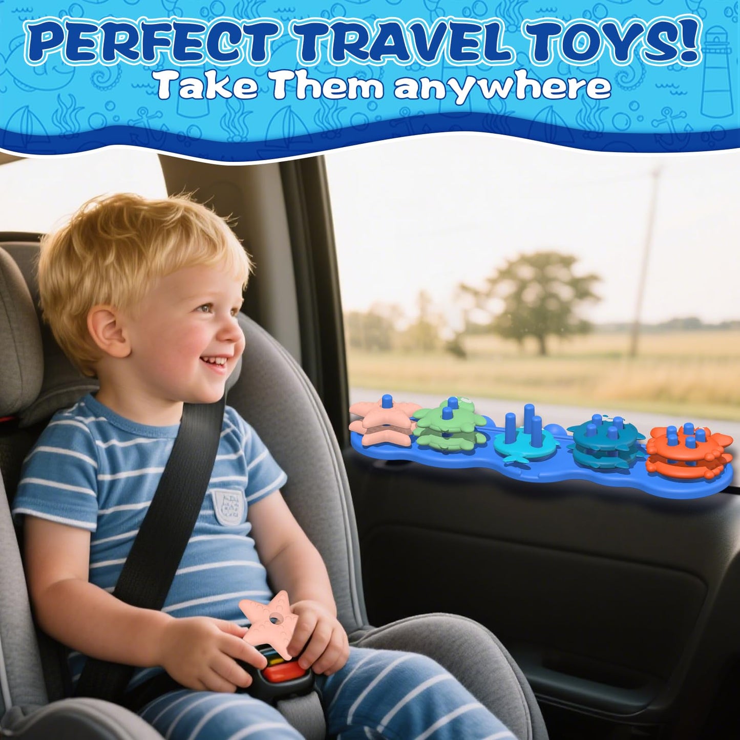 Texviko Baby Bath Toys – Premium Silicone Mold-Free Ocean Animals for Toddlers