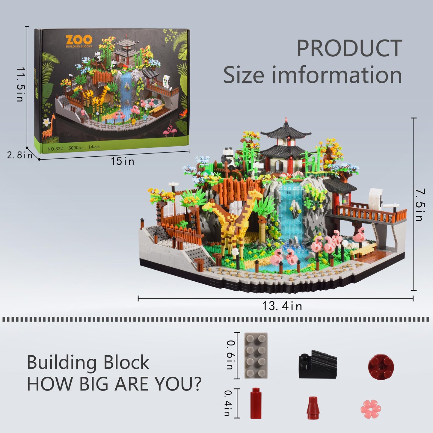 TEXXXIAN Zoo Micro Mini Bricks Desert Park - 5000 Pcs Building Blocks (Ages 14+)