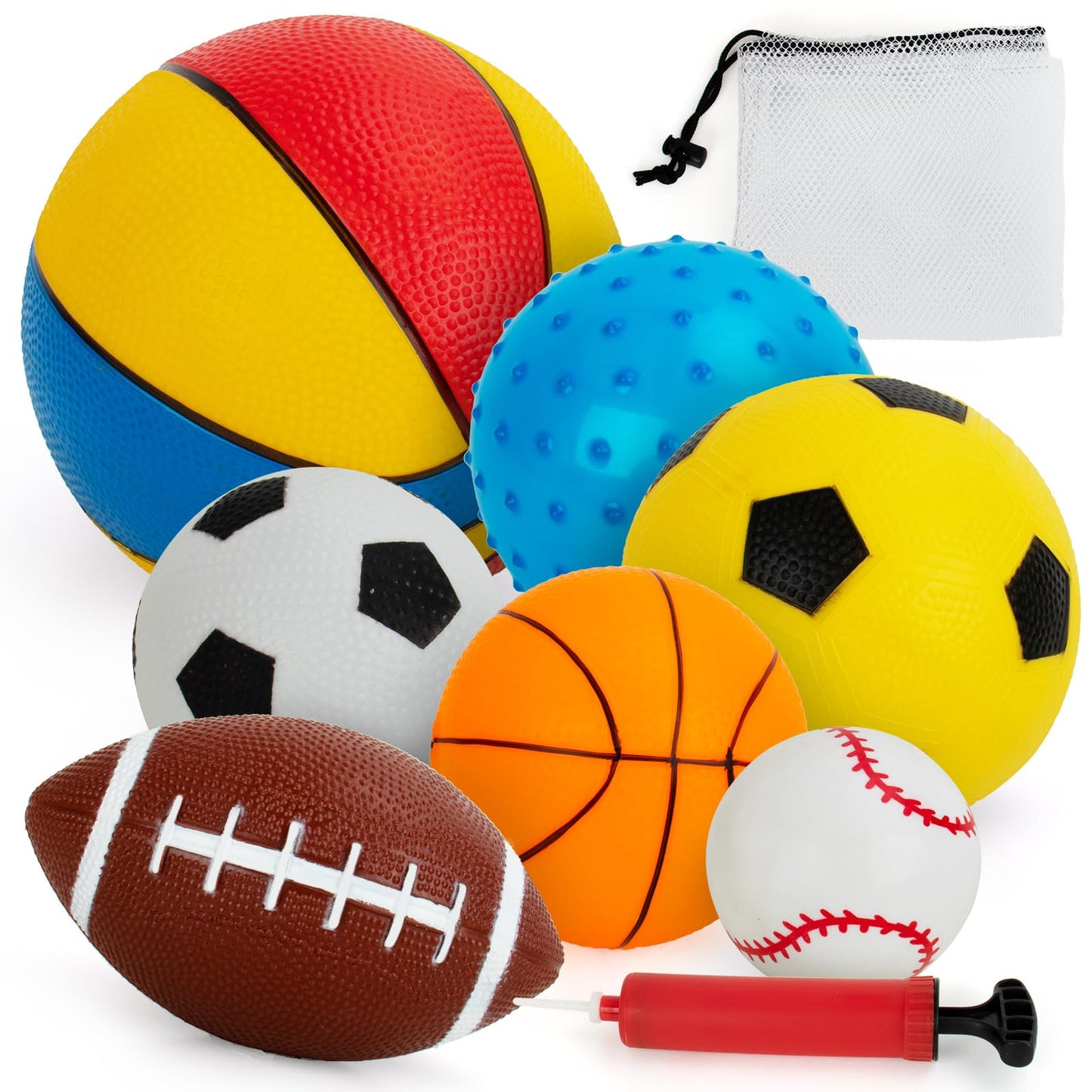 Teytoy 7-Pack Balls for Toddlers 1-3 – Foam Sports Toys for Indoor & Outdoor Play