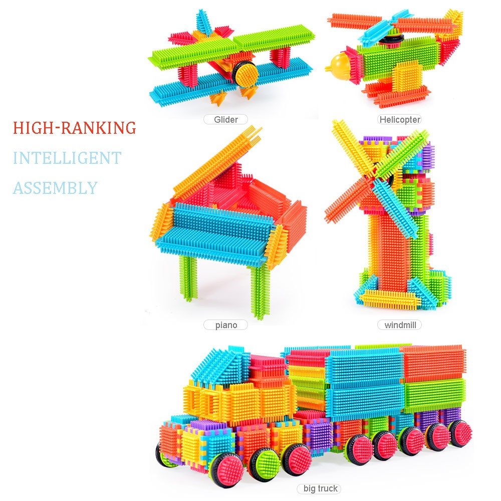 Teytoy 100 Pcs Bristle Shape Building Blocks – Safe, Creative Play for Toddlers & Kids