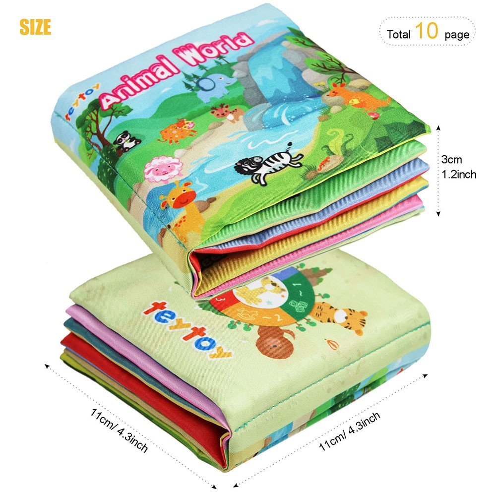 teytoy My First Soft Book — Nontoxic Fabric Baby Cloth Books (Pack of 12)