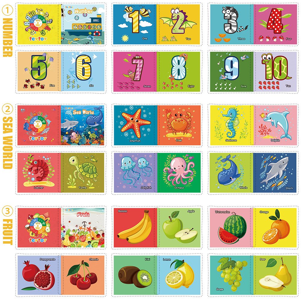 teytoy My First Soft Book — Nontoxic Fabric Baby Cloth Books (Pack of 12)