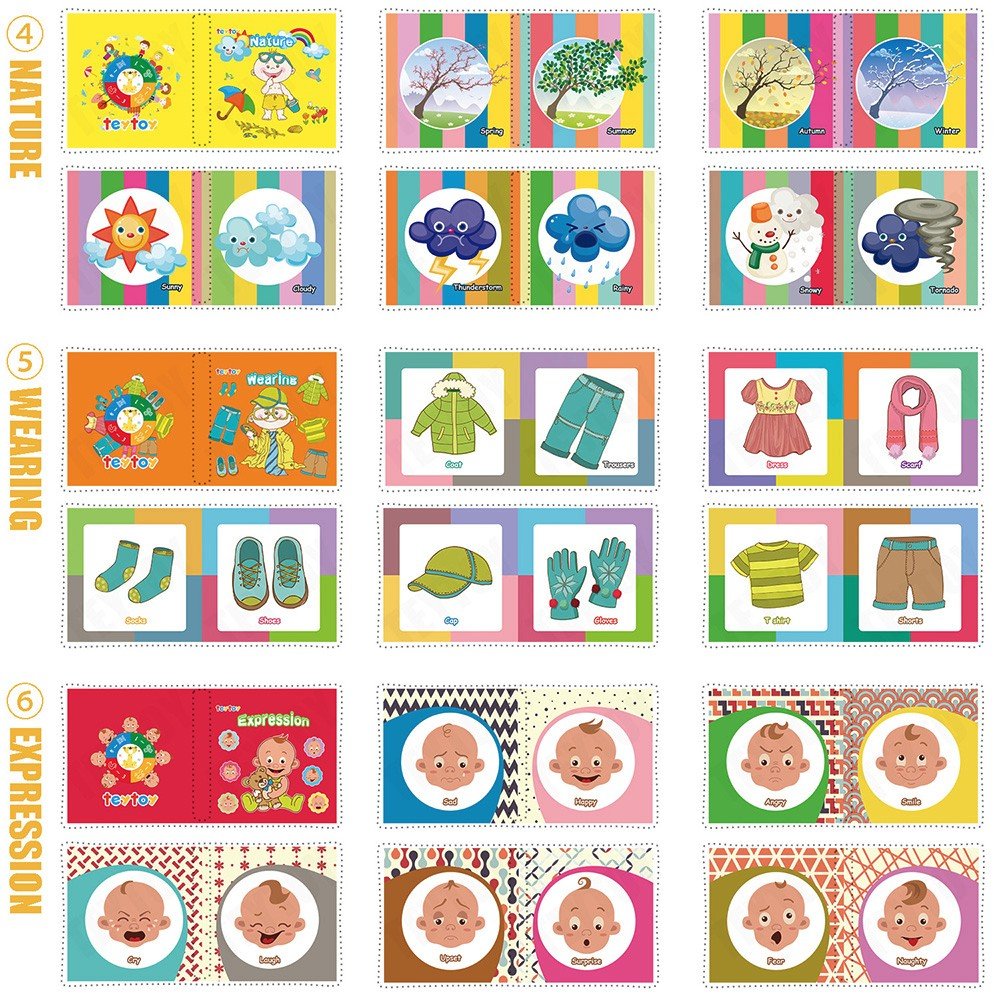 teytoy My First Soft Book — Nontoxic Fabric Baby Cloth Books (Pack of 12)