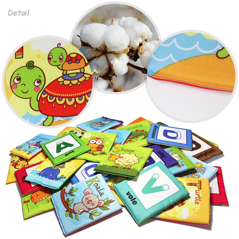TEYTOY Zoo Series: 26 Soft Alphabet Cards with Cloth Bag for 0+ Years