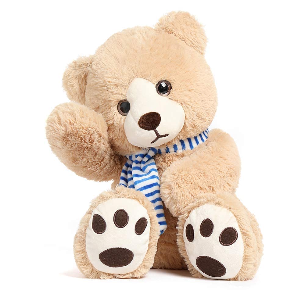 Tezituor 24-Inch Teddy Bear Plush with Scarf | Large Brown Stuffed Animal