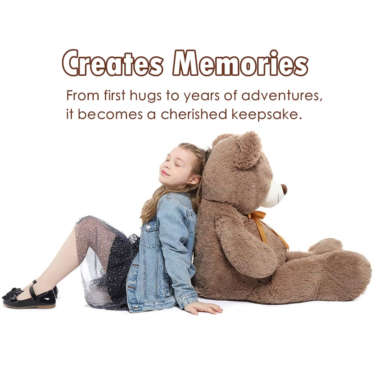 Tezituor Big Teddy Bear - 40'' Giant Plush Toy for Kids & Adults | Life-Size Gift