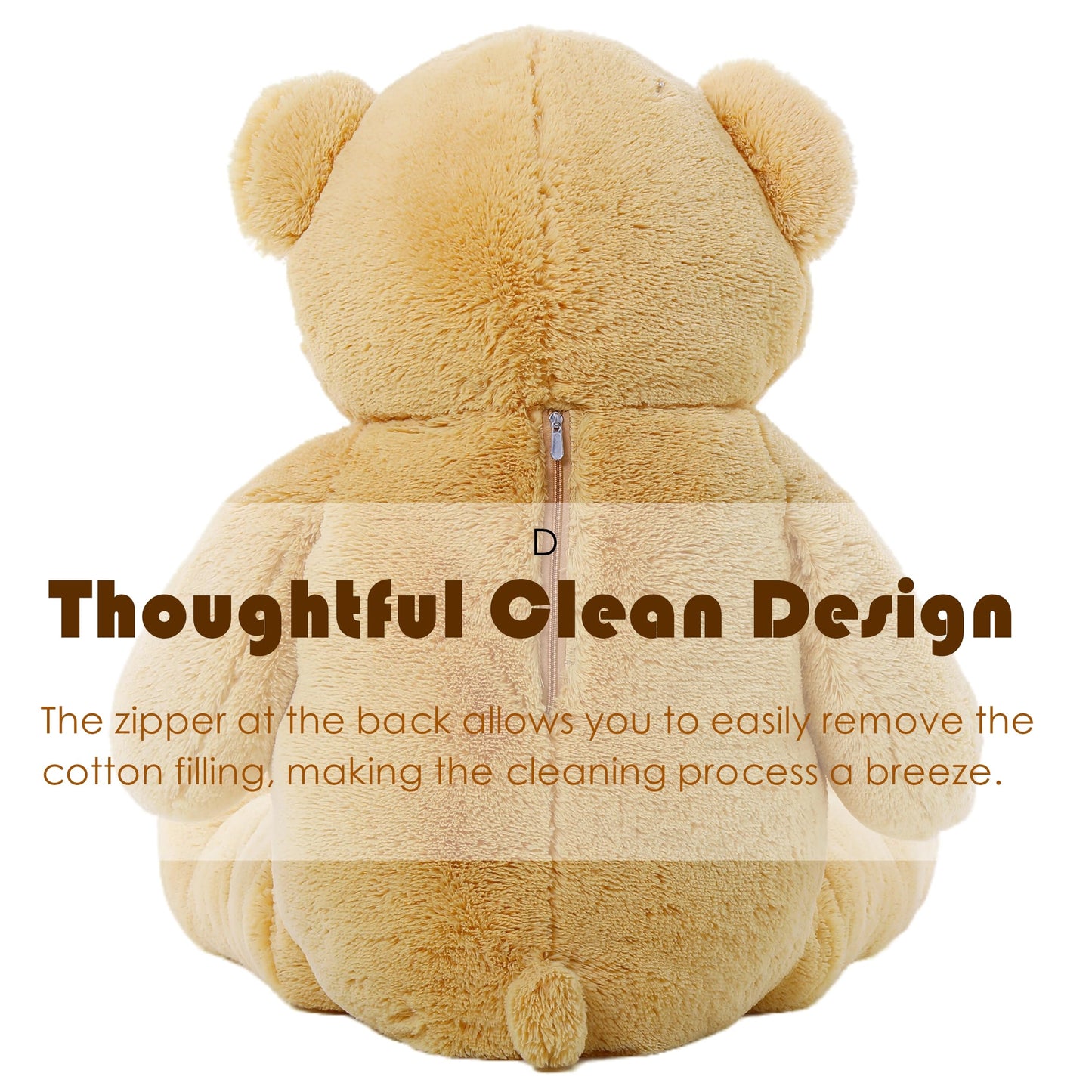 Tezituor 52in Giant Teddy Bear Stuffed Animal – Ultra-Soft Life Size Plush for Gifts, Decor & Cozy Hugs