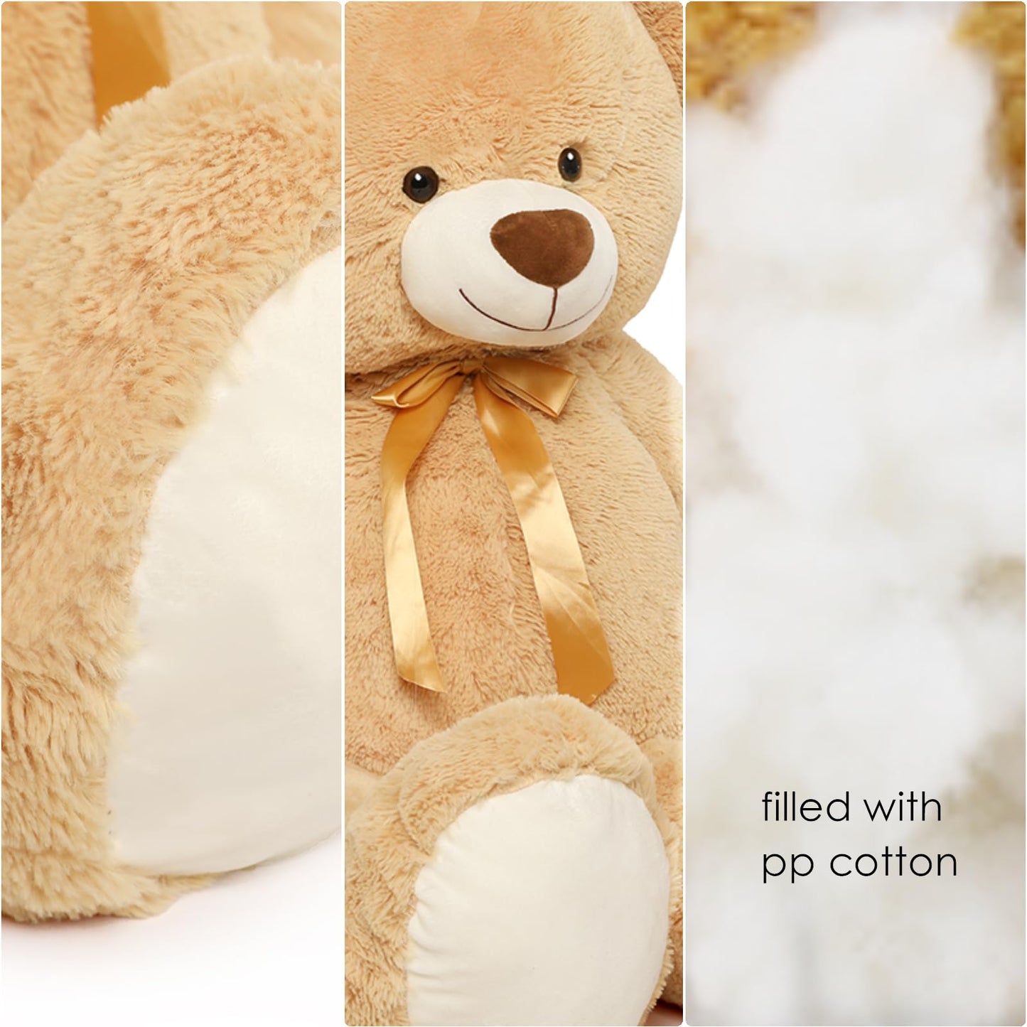 Tezituor 52in Giant Teddy Bear Stuffed Animal – Ultra-Soft Life Size Plush for Gifts, Decor & Cozy Hugs