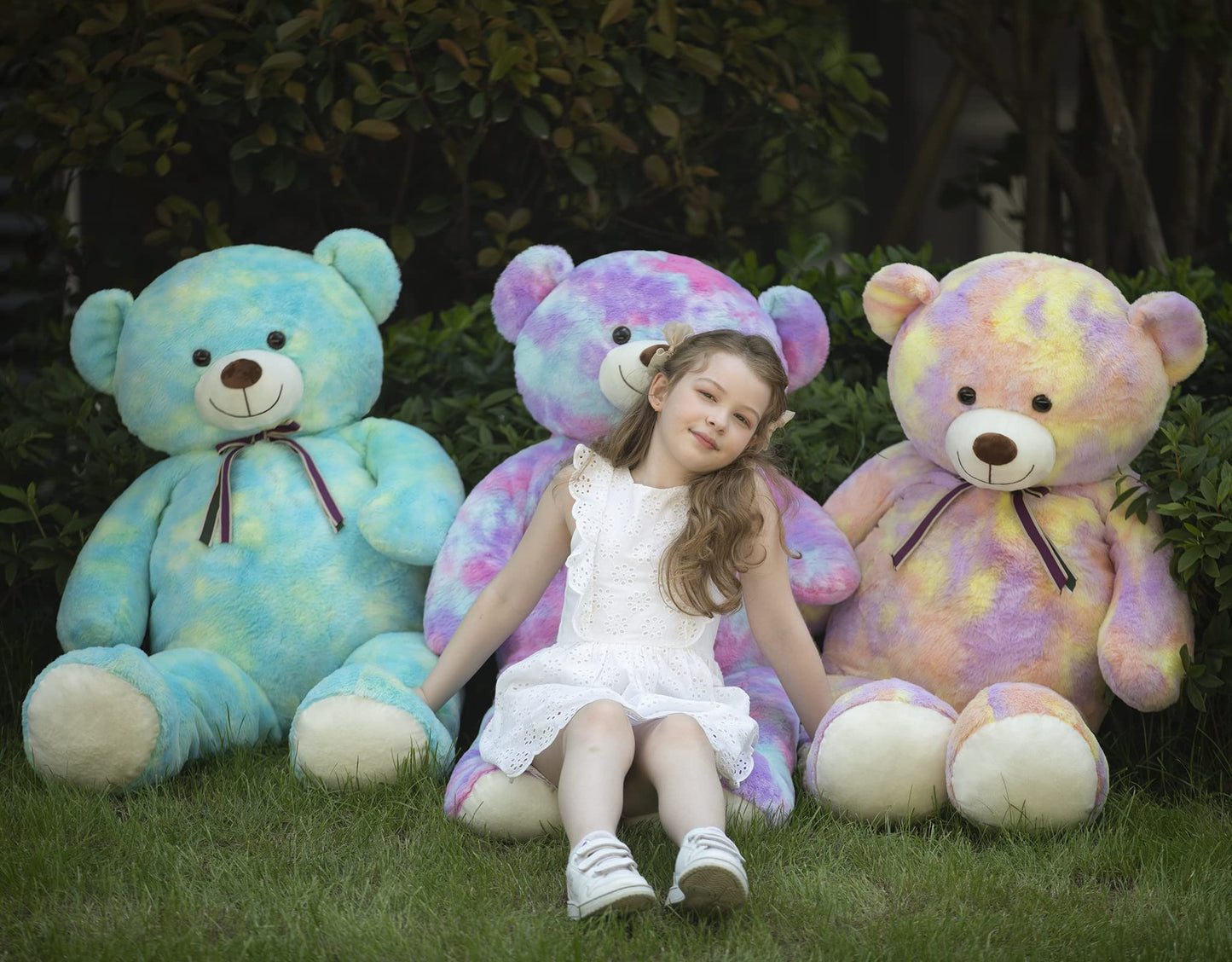 Tezituor 52-Inch Rainbow Purple Teddy Bear – Giant Plush Toy Gift