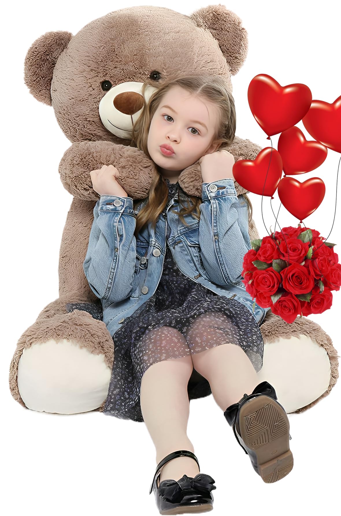 Tezituor Big Teddy Bear - 40'' Giant Plush Toy for Kids & Adults | Life-Size Gift