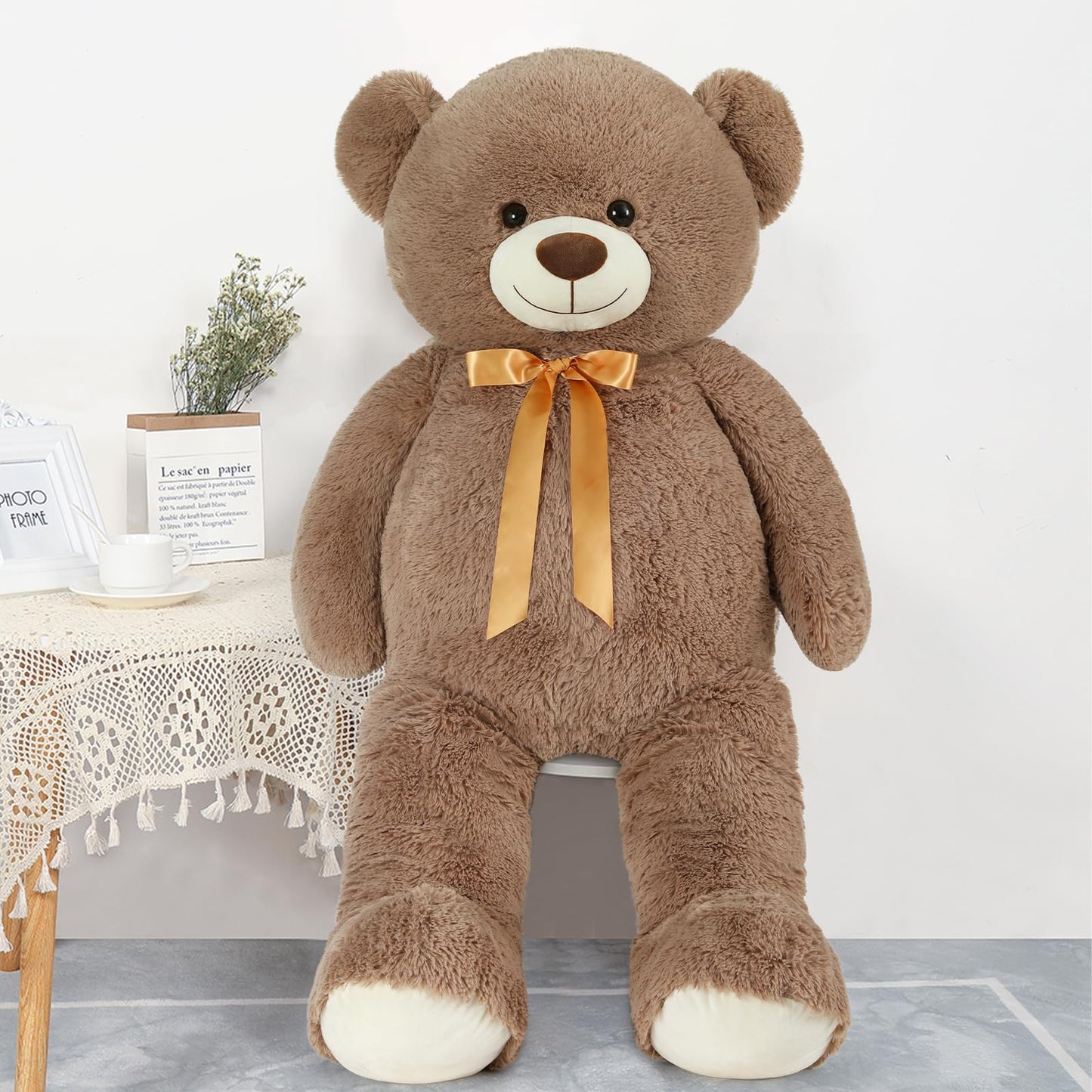 Tezituor 5ft Giant Teddy Bear - 59-Inch Brown Stuffed Animal for Gifts
