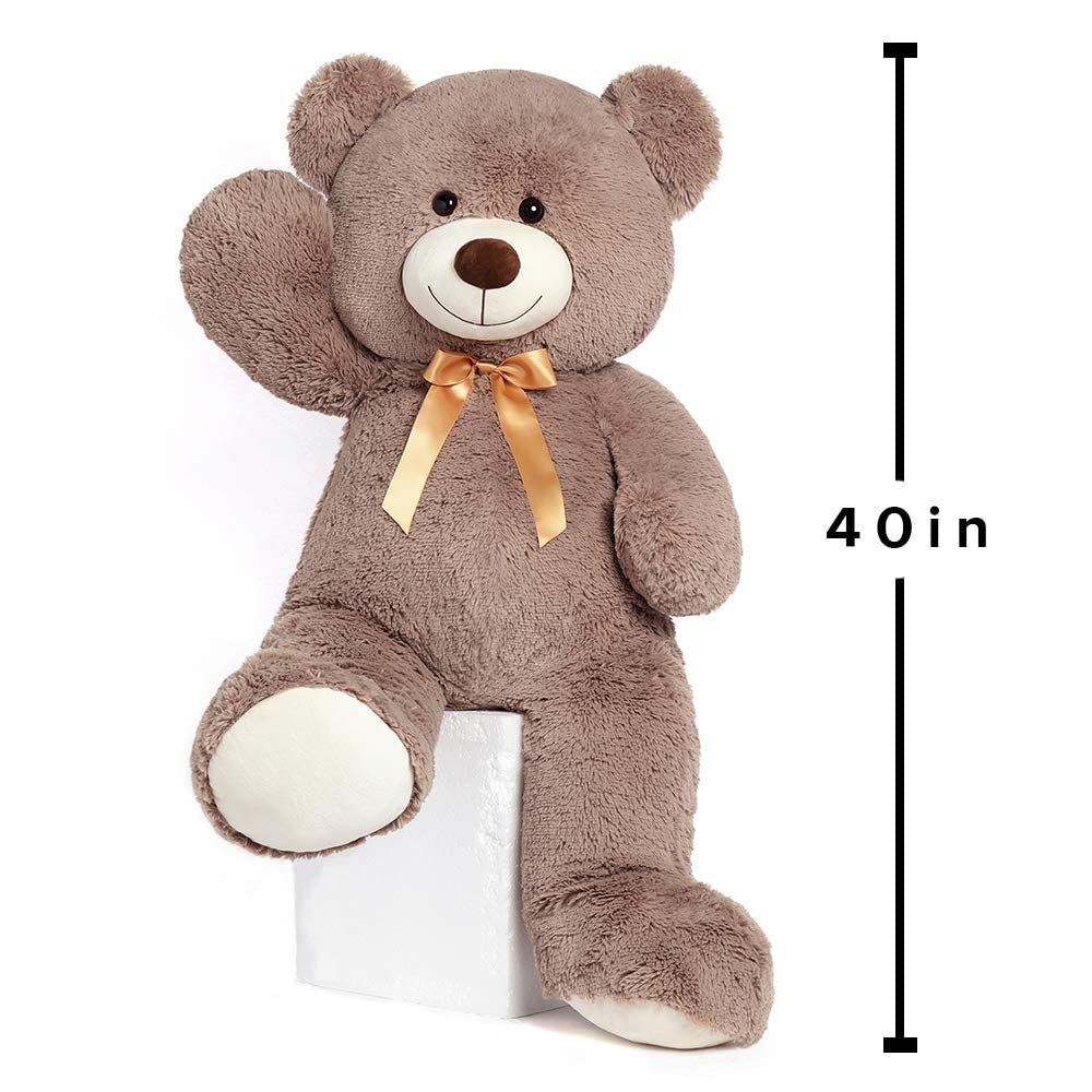 Tezituor Big Teddy Bear - 40'' Giant Plush Toy for Kids & Adults | Life-Size Gift