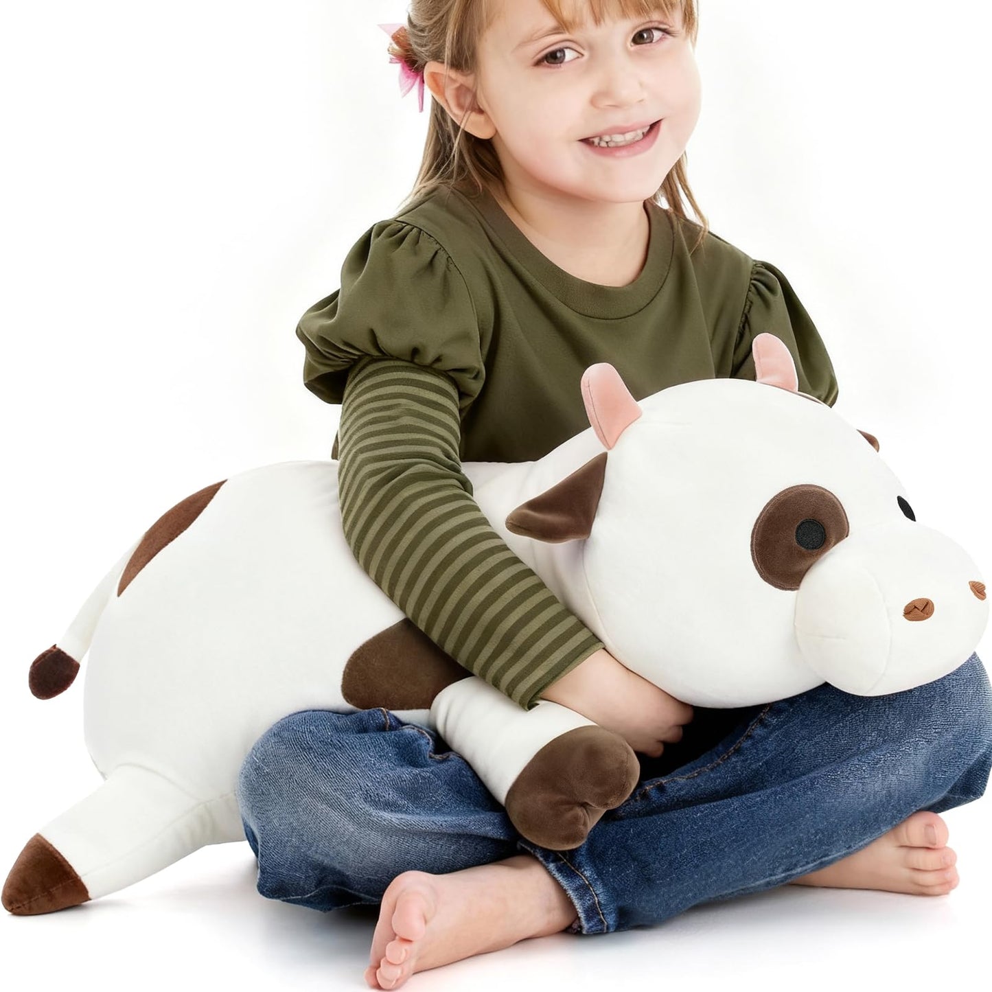 Tezituor Large Cow Plush Pillow – 24-inch Ultra-Soft Hug Pillow for Kids & Adults