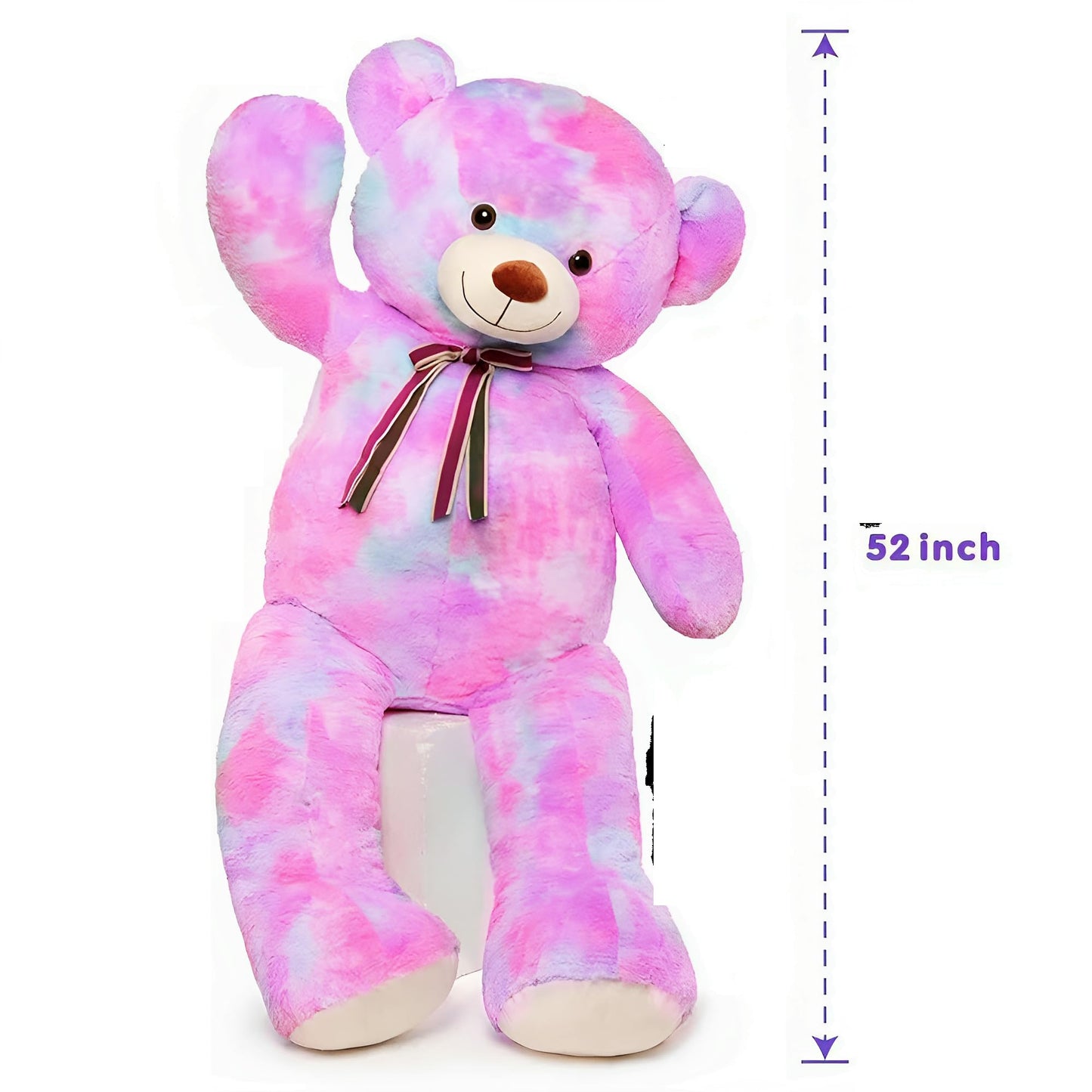 Tezituor 52-Inch Rainbow Purple Teddy Bear – Giant Plush Toy Gift