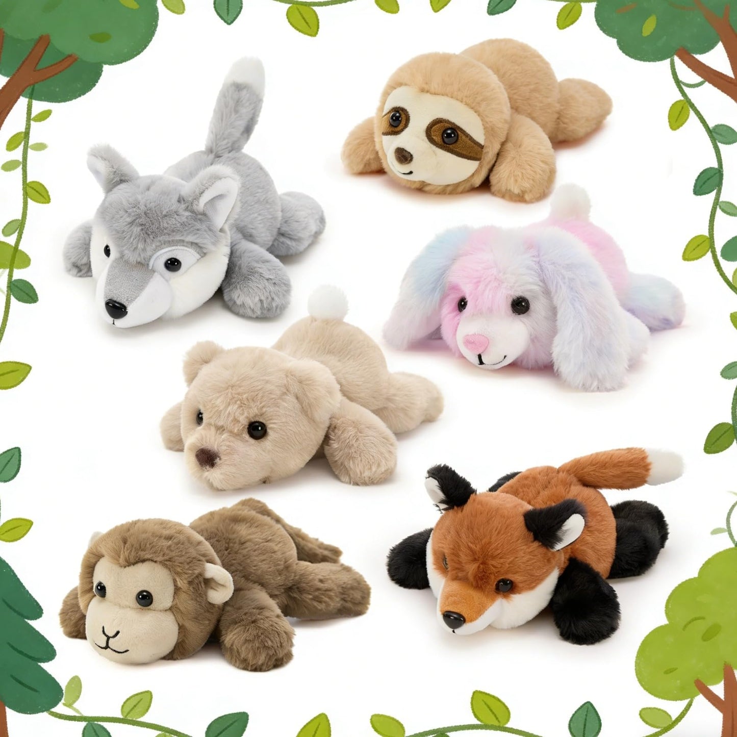 Tezituor 6 Pcs Woodland Plush Set – 7-Inch Stuffed Animals Bulk