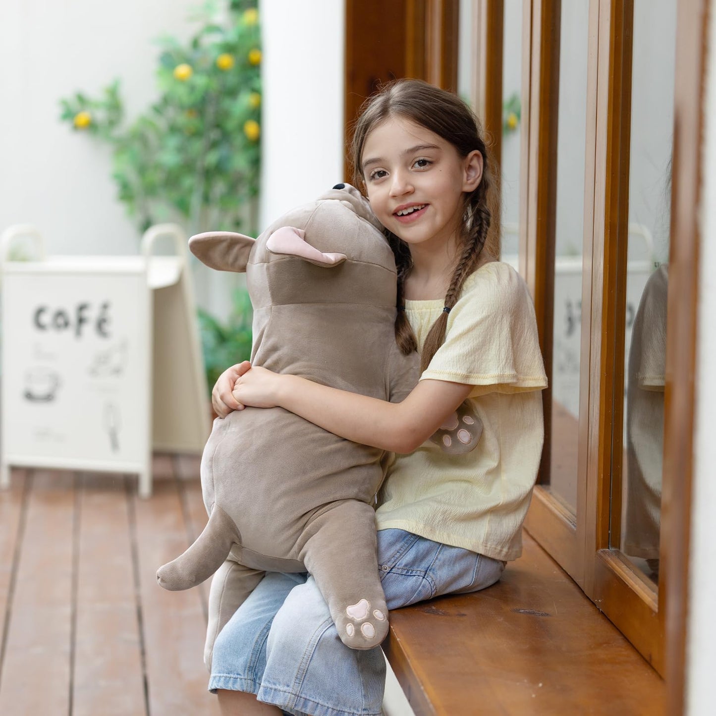 Tezituor 2.5lb Plush French Bulldog Pillow – 30-Inch Hugging Cushion