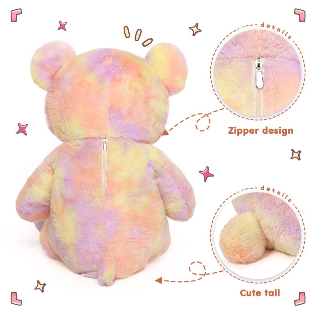 Tezituor 40in Giant Teddy Bear – Rainbow Yellow Plush, Large Huggable Toy for Baby Showers, Christmas & More
