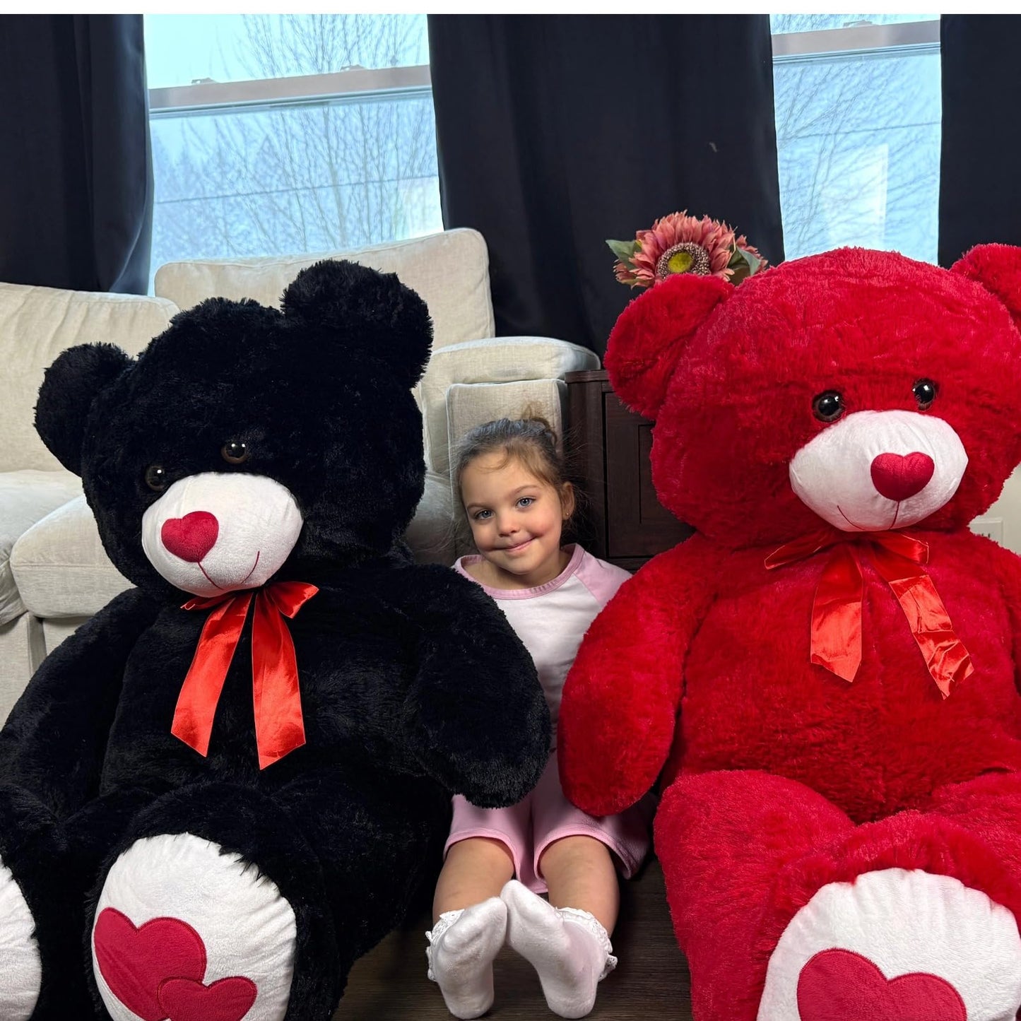 Tezituor 47-Inch Large Teddy Bear with Red Heart – Giant Plush Gift