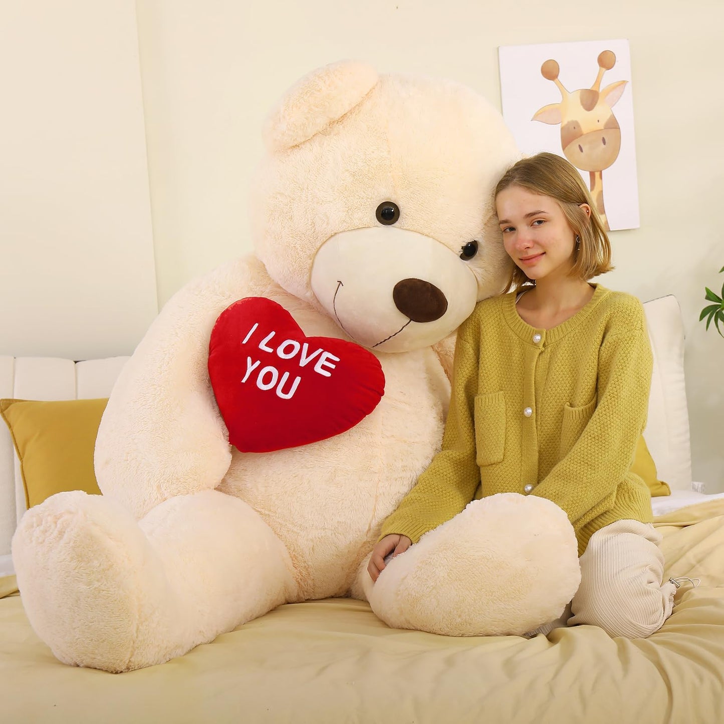 Tezituor Giant 6ft Teddy Bear – I Love You Heart Plush Gift