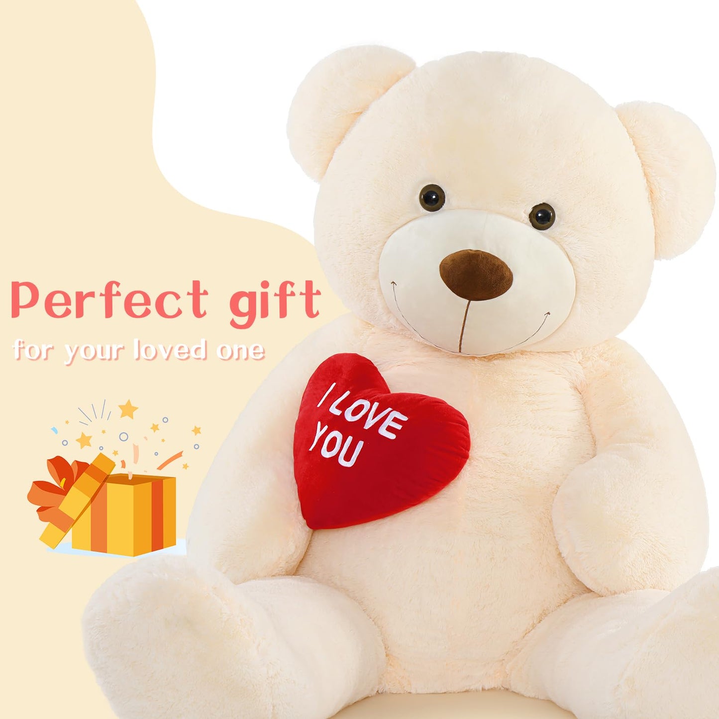 Tezituor Giant 6ft Teddy Bear – I Love You Heart Plush Gift