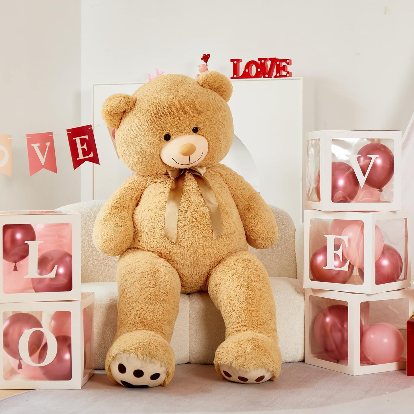 Tezituor 59-Inch Giant Teddy Bear – Life-Size Plush for Gifting & Home Decor