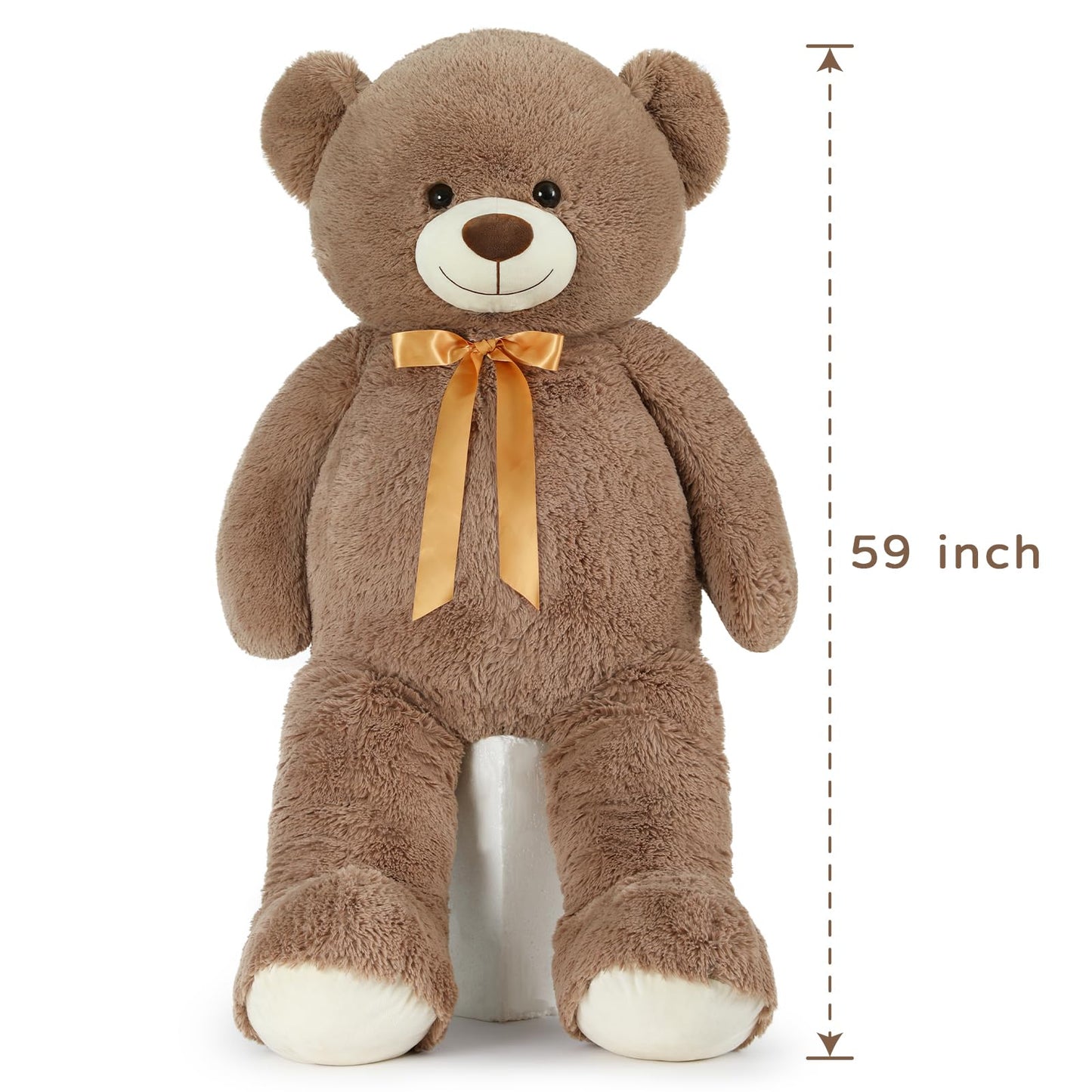 Tezituor 5ft Giant Teddy Bear - 59-Inch Brown Stuffed Animal for Gifts