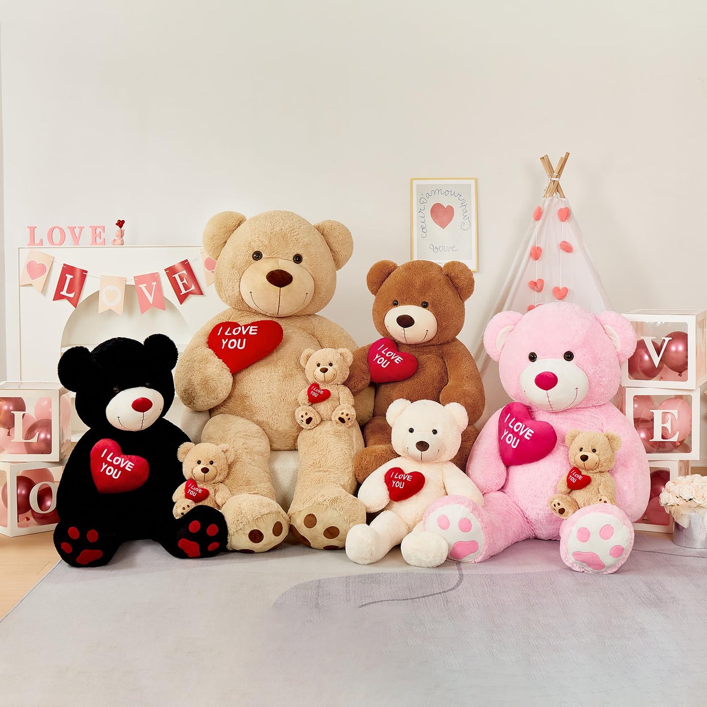 Tezituor Giant 6ft Teddy Bear – I Love You Heart Plush Gift