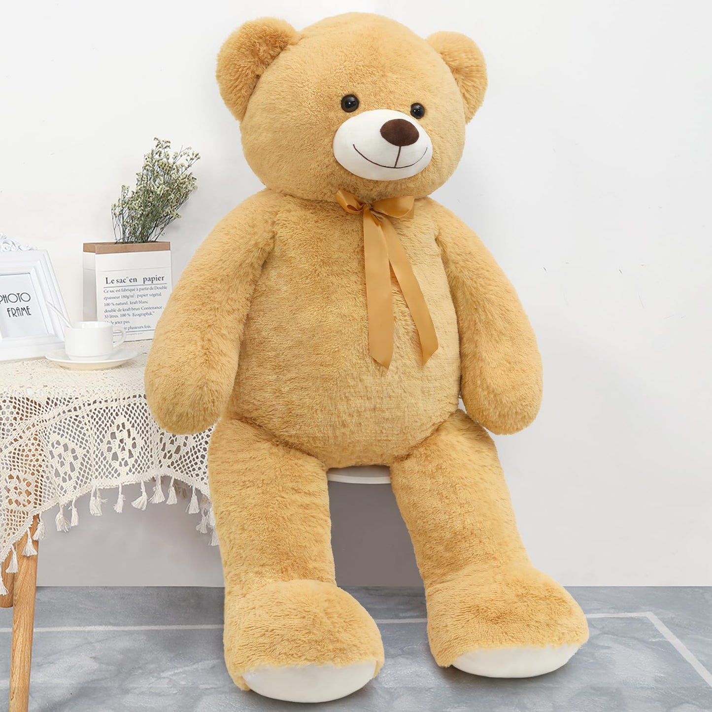 Tezituor 59-Inch Giant Teddy Bear – Life-Size Soft Plush Gift for Kids & Loved Ones