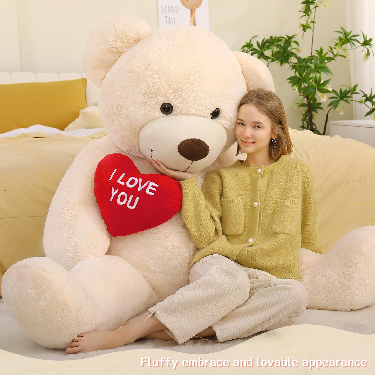 Tezituor Giant 6ft Teddy Bear – I Love You Heart Plush Gift