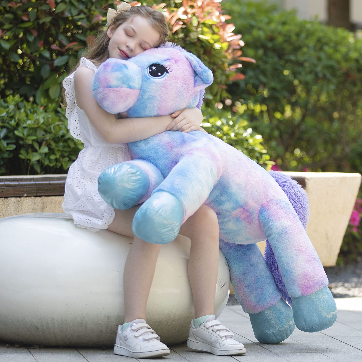 Tezituor 43in Giant Unicorn Stuffed Animal – Rainbow Plush for Kids, Decor & Gifts