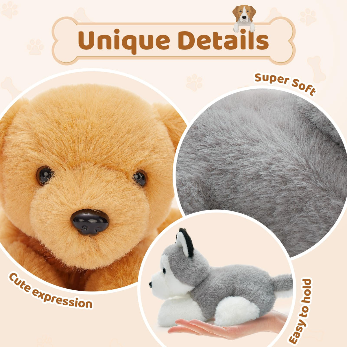 Tezituor 6 Pcs Plush Puppy Set – 11-inch Stuffed Animals for Kids & Parties
