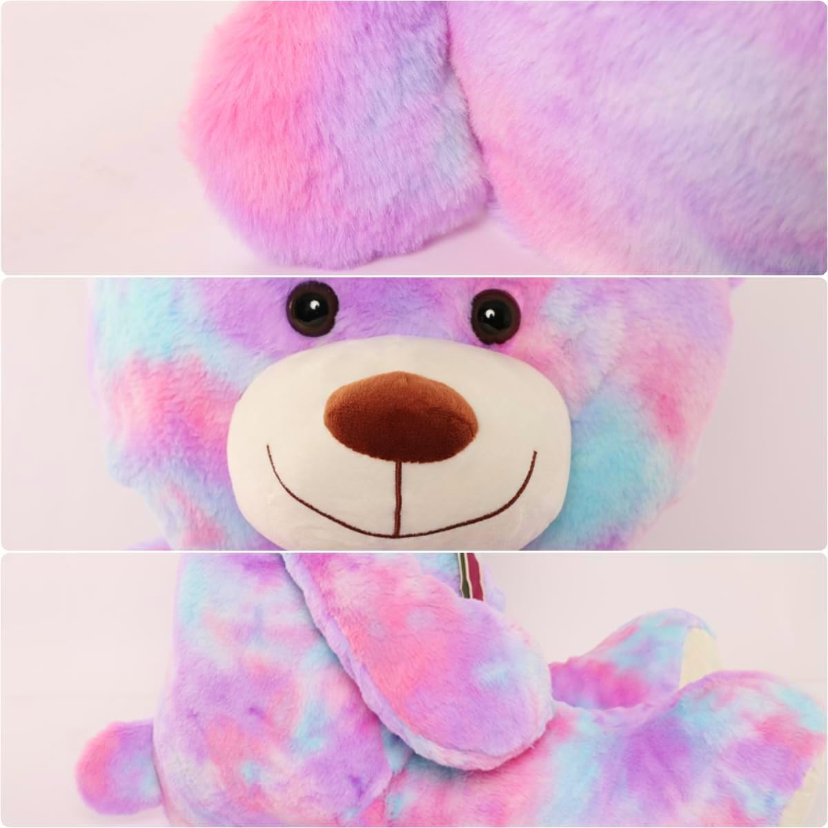 Tezituor 52-Inch Rainbow Purple Teddy Bear – Giant Plush Toy Gift
