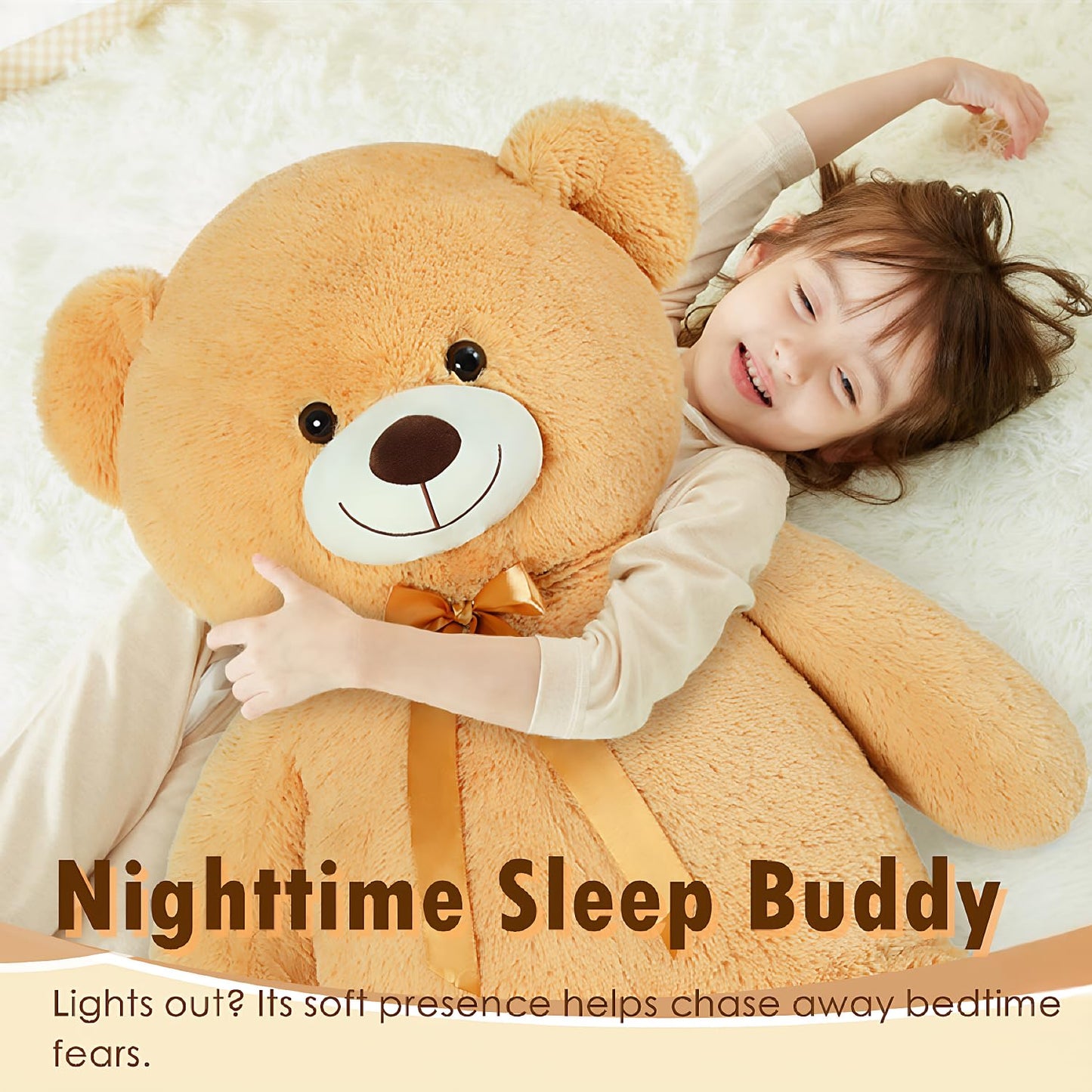 Tezituor 40in Giant Teddy Bear Plush – Large Brown Stuffed Animal for All Ages