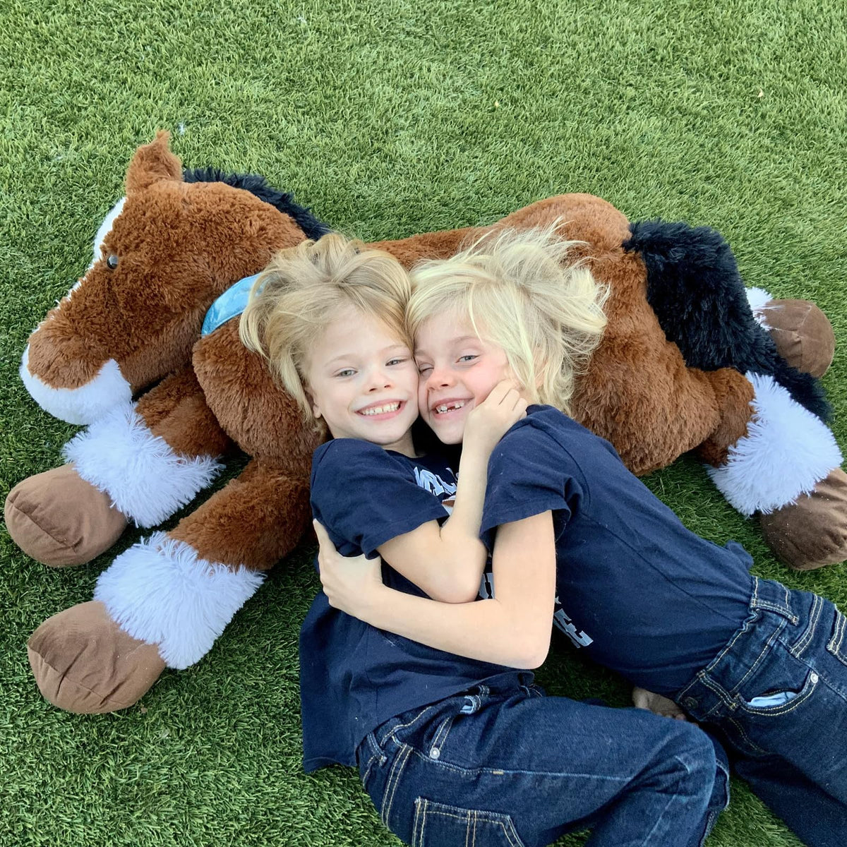 Tezituor 4ft Realistic Horse Plush Pillow – Giant Chocolate Pony for Kids