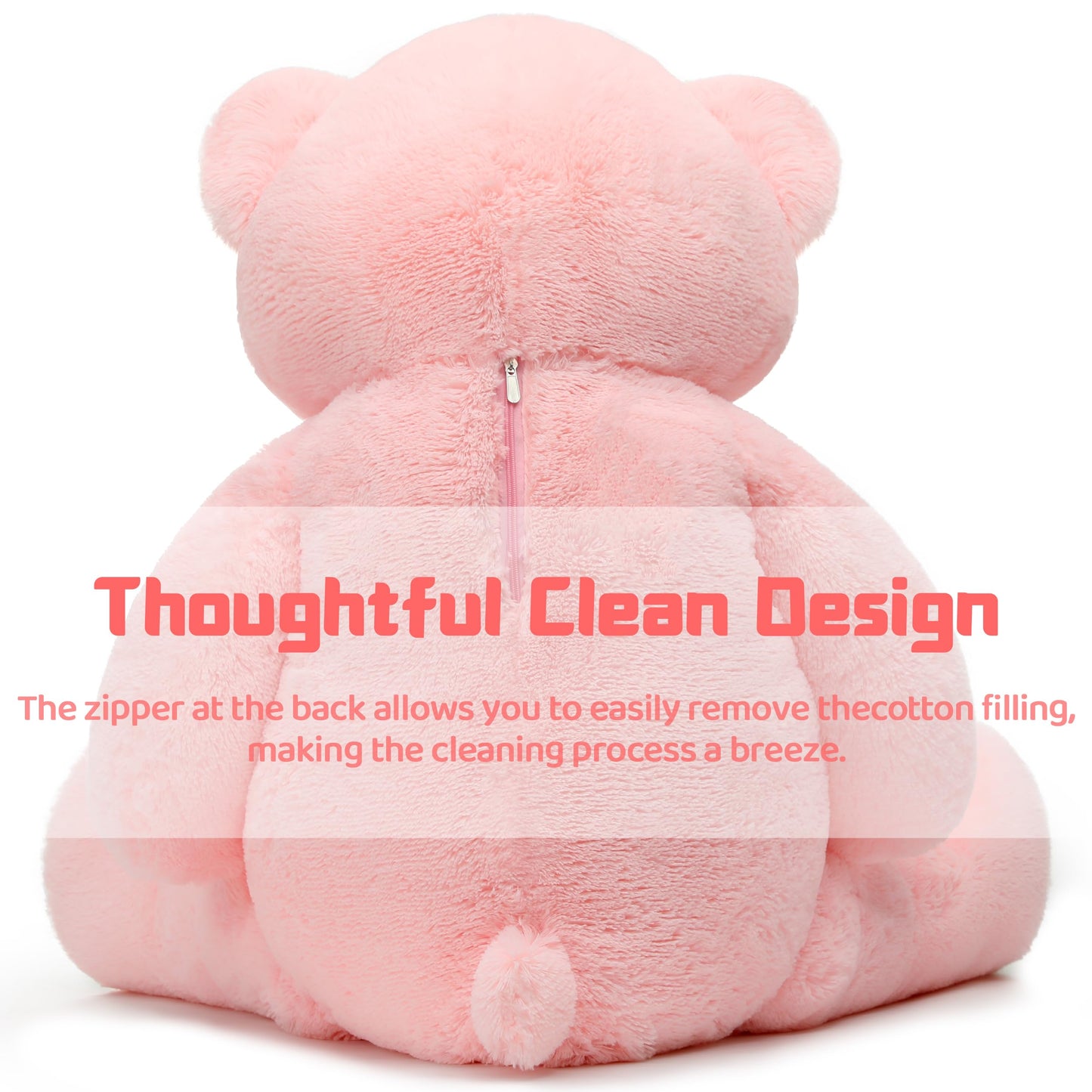 Tezituor 59-Inch Valentines Pink Giant Teddy Bear | 5ft Soft Plush Gift